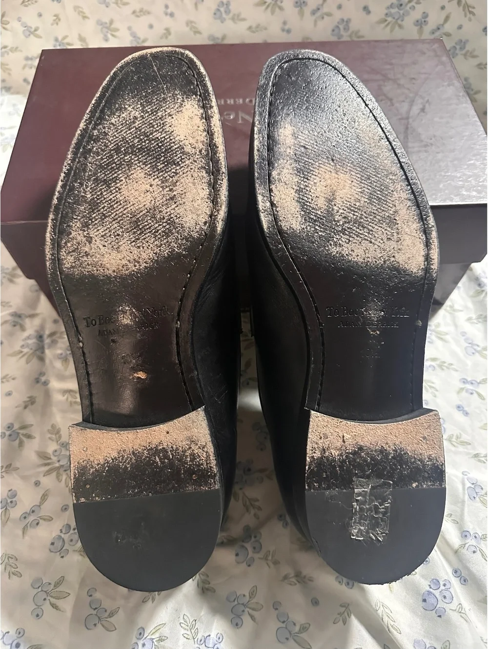 To Boot New York Thorne Black Leather Penny Loafers Size 10.